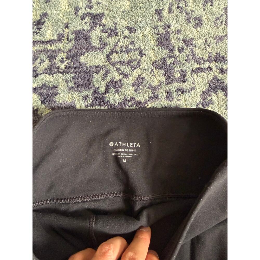 Athleta | Sz Medium Black Matching Set- Crossover Back Bra & Elation 7/8 Legging - Picture 7 of 8